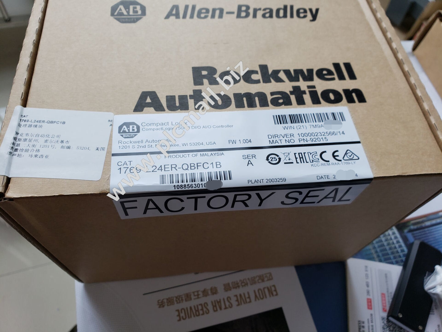 1769-L24ER-QBFC1B Allen Bradley CompactLogix 750KB DI/O AI/O Controller Brand new Fast shipping
