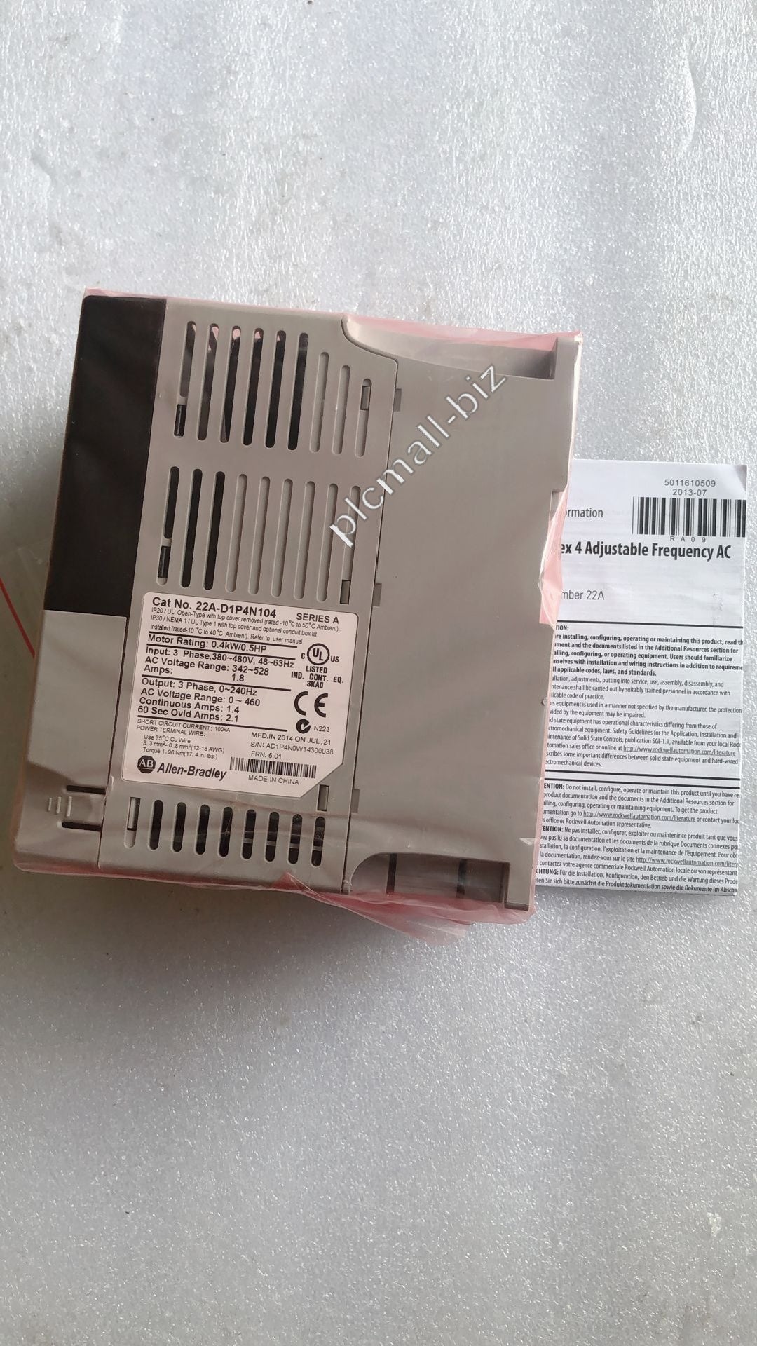 22A-D1P4N104 Allen Bradley PowerFlex 4- 0.4 kW (0.5 HP) AC Drive Brand new Fast shipping