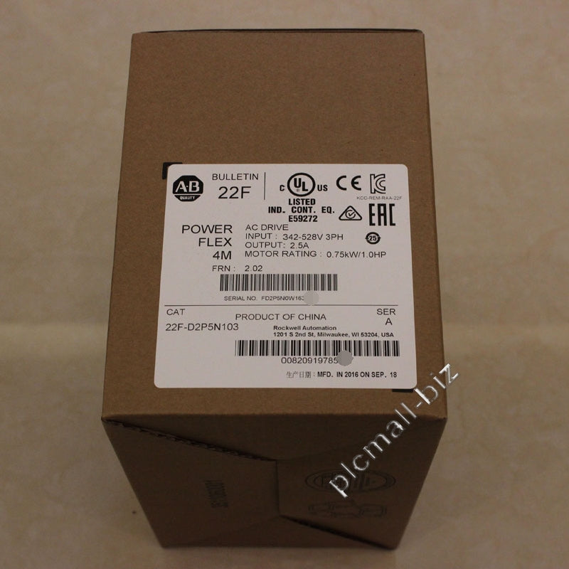 22F-D2P5N103 Allen Bradley PowerFlex 4M- 0.75 kW (1 HP) AC Drive Brand new Fast shipping