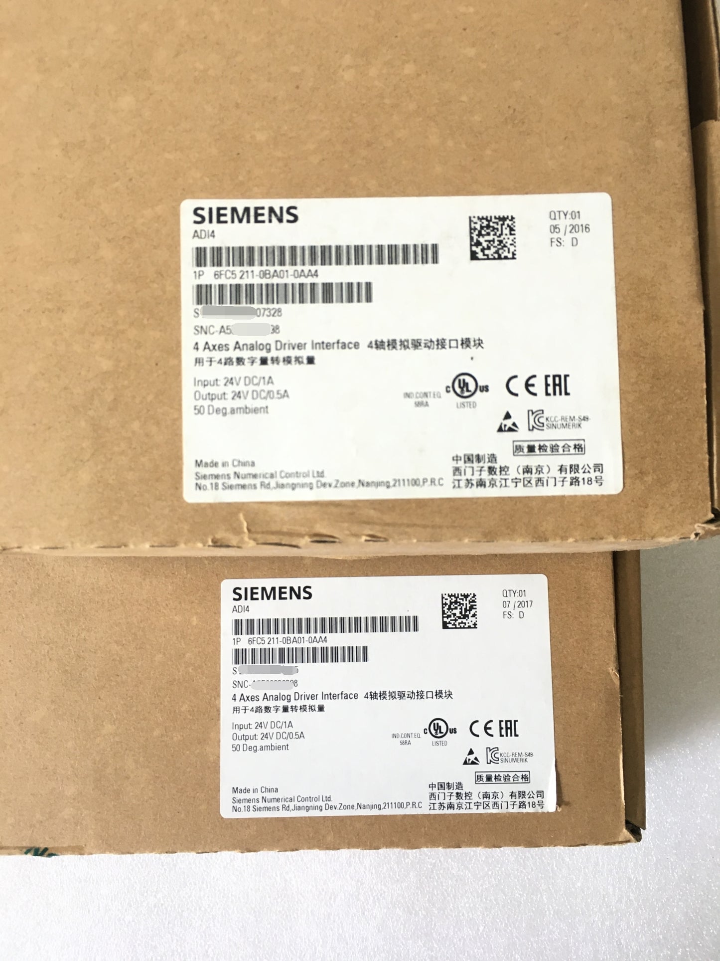 6FC5211-0BA01-0AA4 Siemens Analog drive interface module Brand New 2 pcs