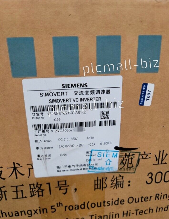 6SE7021-0TA61-Z Siemens Frequency Converter Brand New