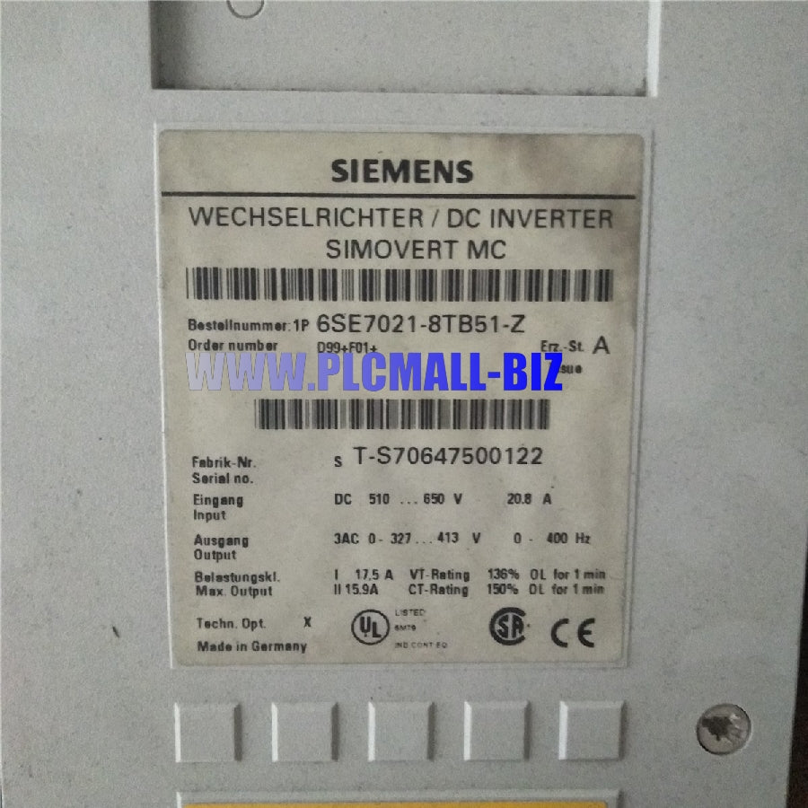 6SE7021-8TB51-Z siemens Inverter Brand New