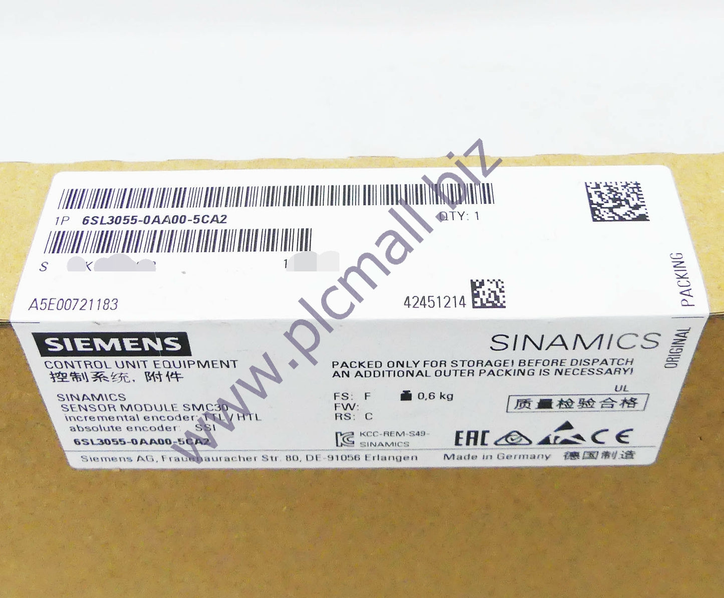 6SL3055-0AA00-5CA2 Siemens TTL/HTL OR KOMBI ENCODER SSI WITH INCREMENTAL TRACES BRAND NEW