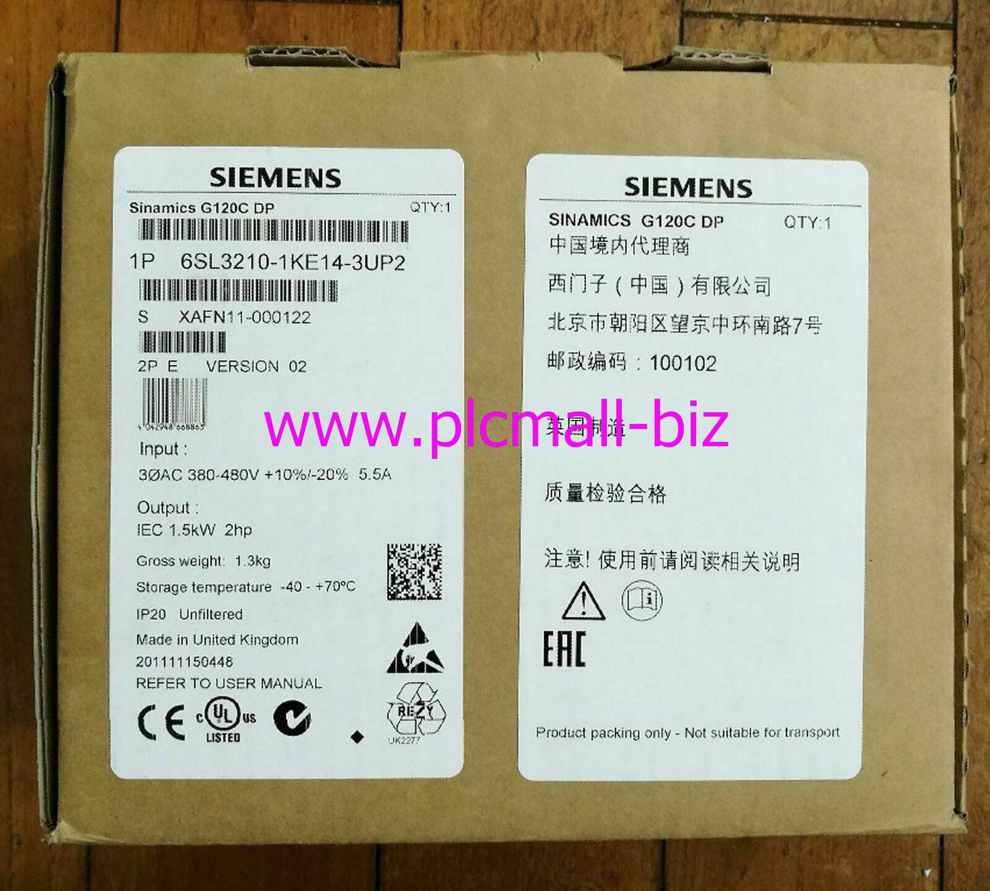6SL3210-1KE14-3UP2 Siemens Integrated inverter Brand New