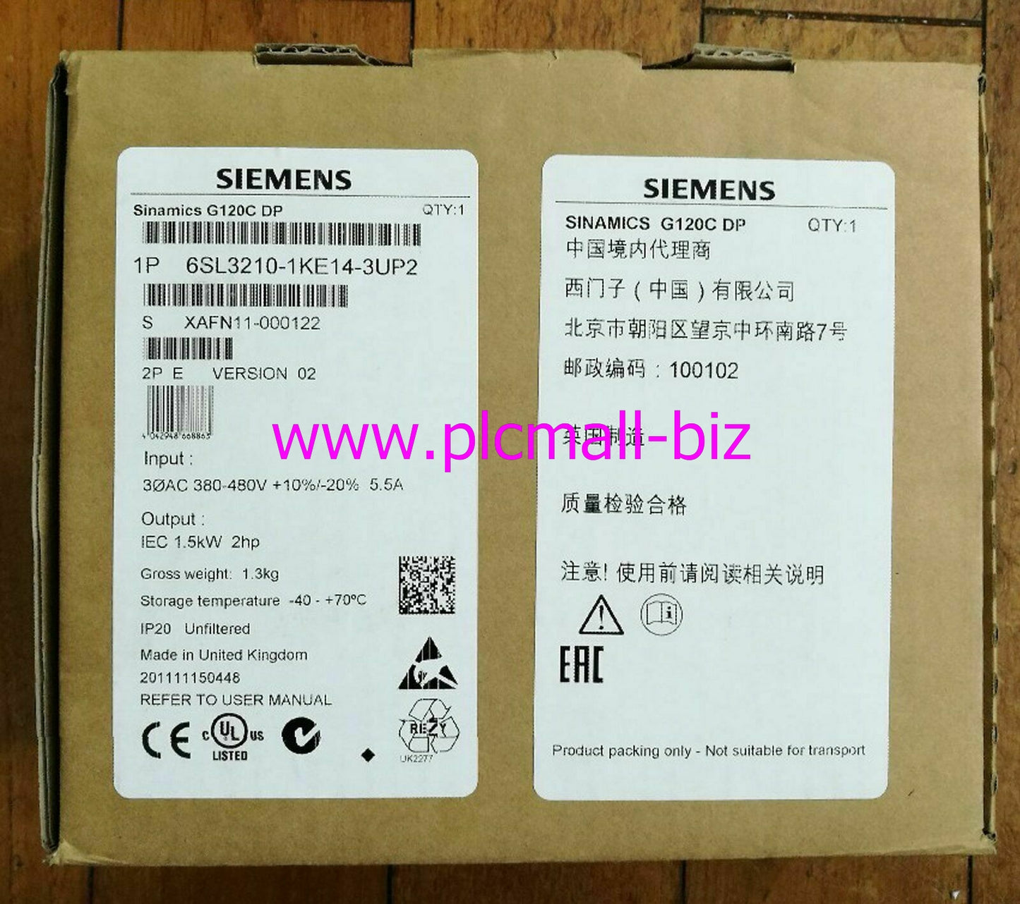 6SL3210-1KE14-3UP2 Siemens Integrated inverter Brand New