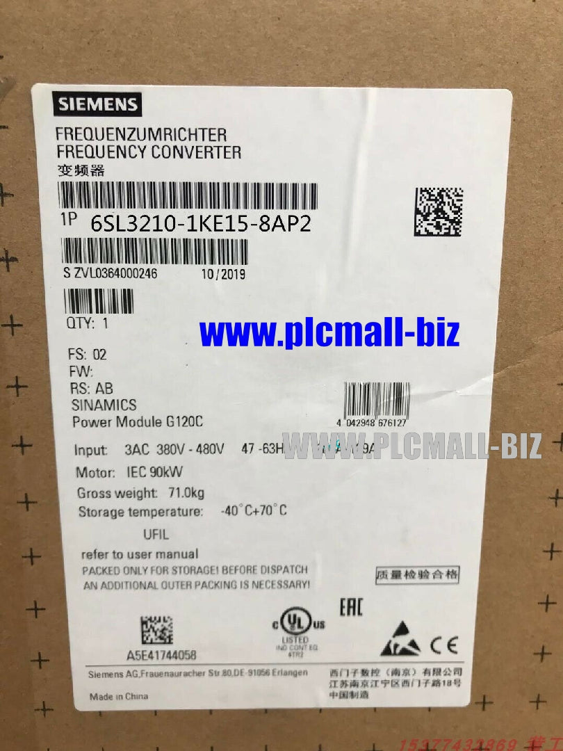 6SL3210-1KE15-8AP2 siemens G120C inverter 2.2kW380V Brand New
