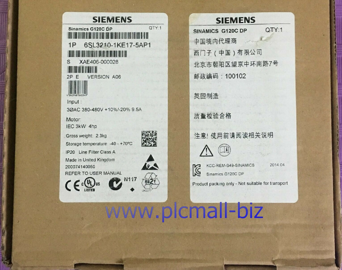 6SL3210-1KE17-5AP1 Siemen Frequency converter Brand New