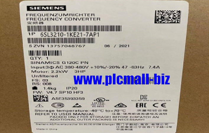 6SL3210-1KE21-7AP1 siemens G120C Inverter 7,5kW Brand New