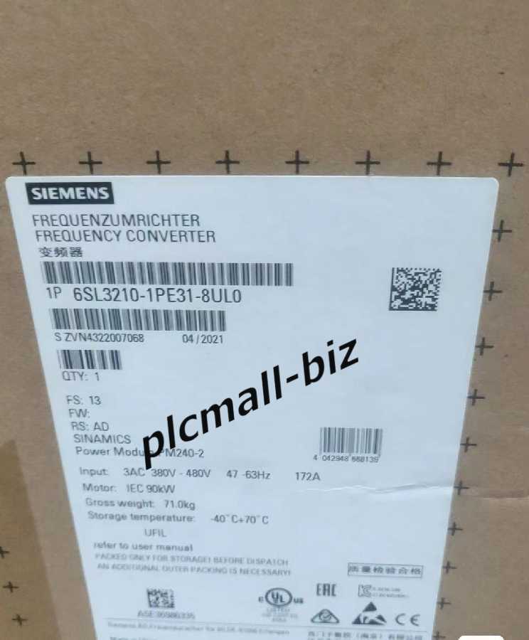 6SL3210-1PE31-8UL0 Siemens Frequency converter Brand New
