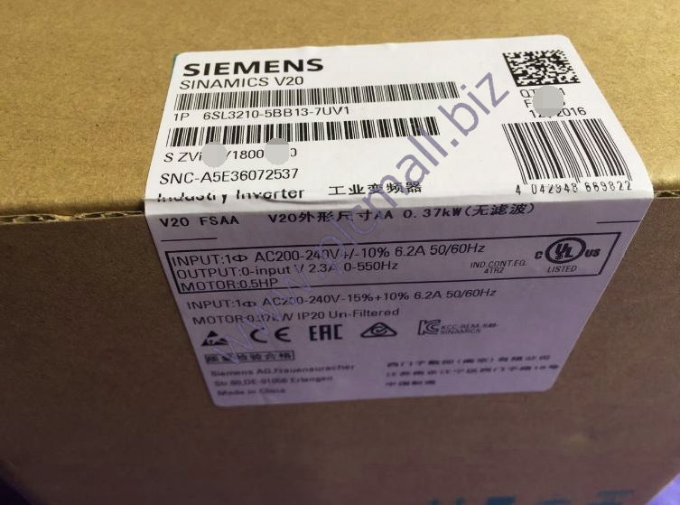 6SL3210-5BB13-7UV1 Siemens SINAMICS V20 BRAND NEW