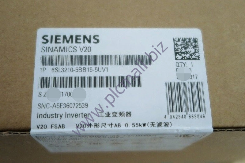6SL3210-5BB15-5UV1 Siemens SINAMICS V20 BRAND NEW