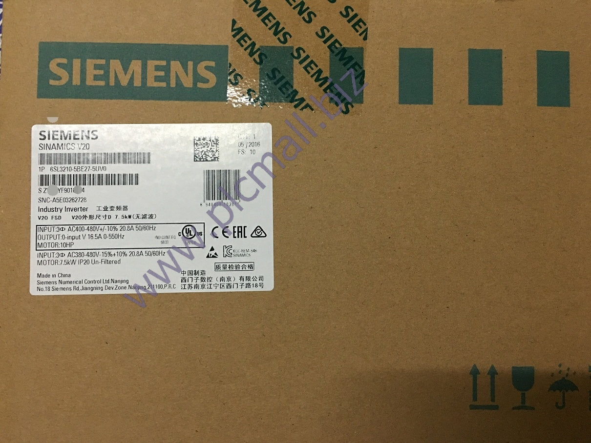 6SL3210-5BE27-5UV0 Siemens SINAMICS V20 BRAND NEW