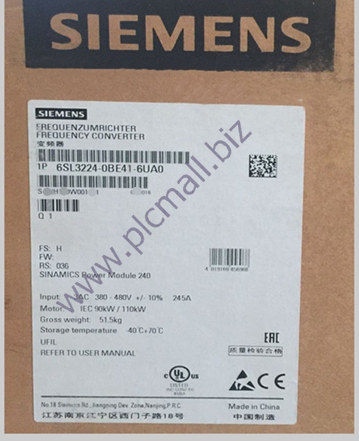 6SL3224-0XE41-6UA0 Siemens SINAMICS G120 POWER MODULE PM240 BRAND NEW