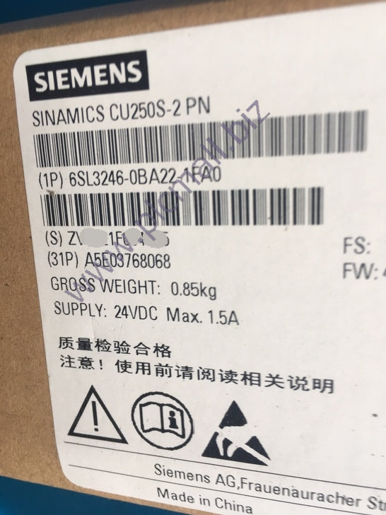 6SL3246-0BA22-1FA0 Siemens SINAMICS G120 CONTROL UNIT CU250S-2 PN BRAND NEW