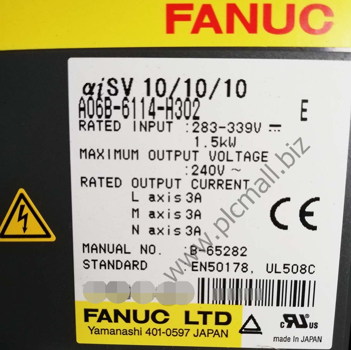 A06B-6114-H302 Fanuc Servo drive Amplifier 1.5KW 240V aiSV 10/10/10 New in box