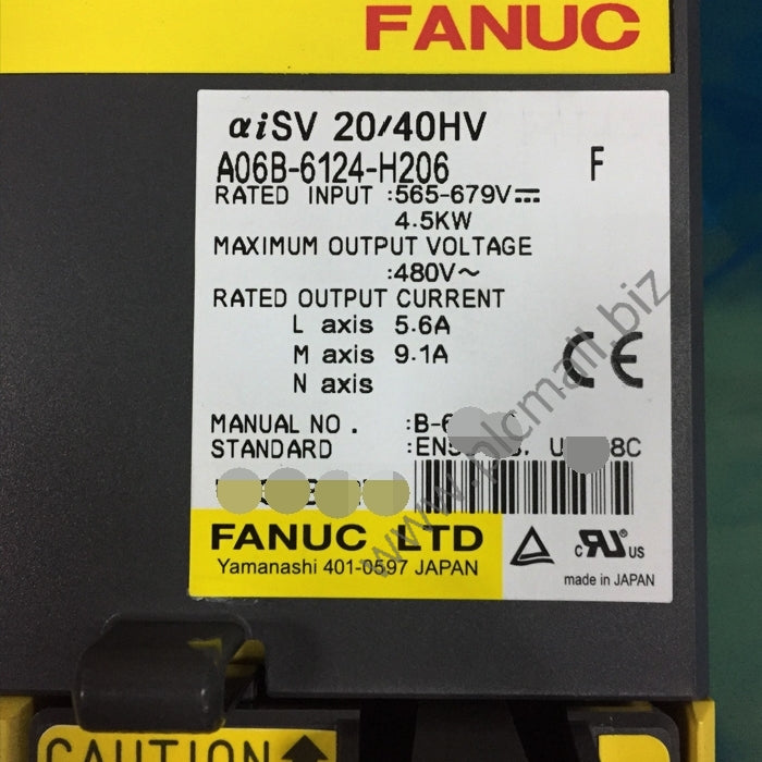 A06B-6124-H206 Fanuc Servo drive Amplifier aiSV 20/40HV