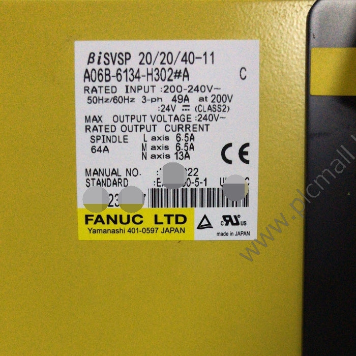 A06B-6134-H302#A Fanuc Servo drive Amplifier BiSVSP 20/20/40-11 New in box