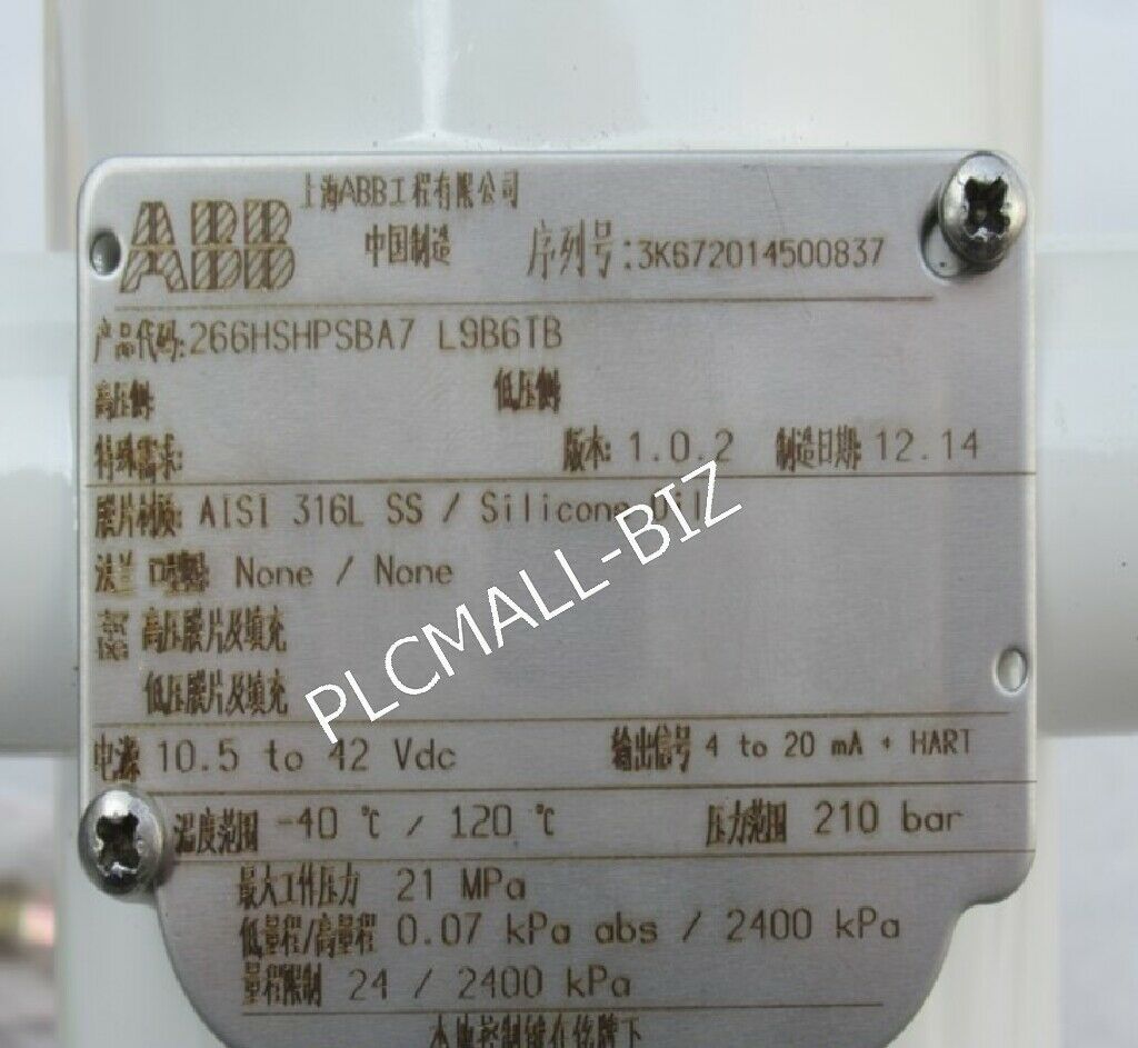 L9B6TB 266HSHPSBA7 ABB Pressure Transmitters Brand New