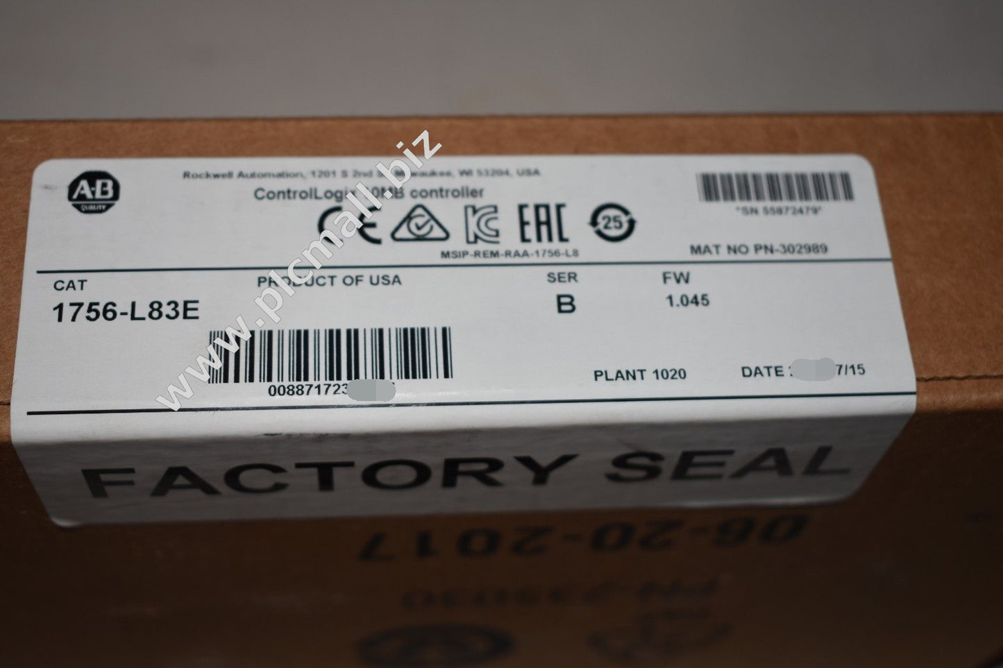 1756-L83E  Allen Bradley  ControlLogix 10MB controller  Brand new  Fast shipping