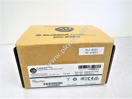 1769-PA2  Allen Bradley  CompactLogix AC 2A/0.8A Power Supply  Brand new   Fast shipping