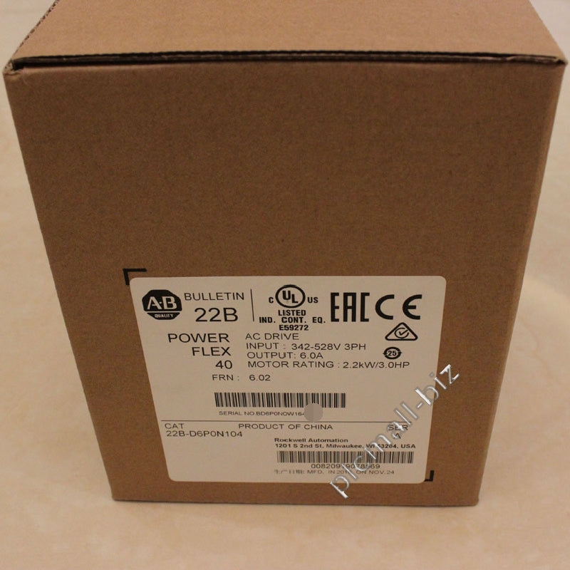 22B-D6P0N104 Allen Bradley PowerFlex 40- 2.2 kW (3 HP) AC Drive Brand new Fast shipping