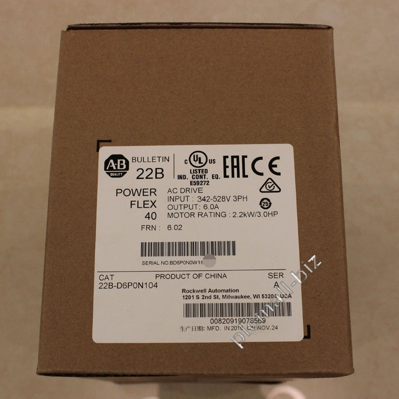 22B-D6P0N104 Allen Bradley PowerFlex 40- 2.2 kW (3 HP) AC Drive Brand new Fast shipping