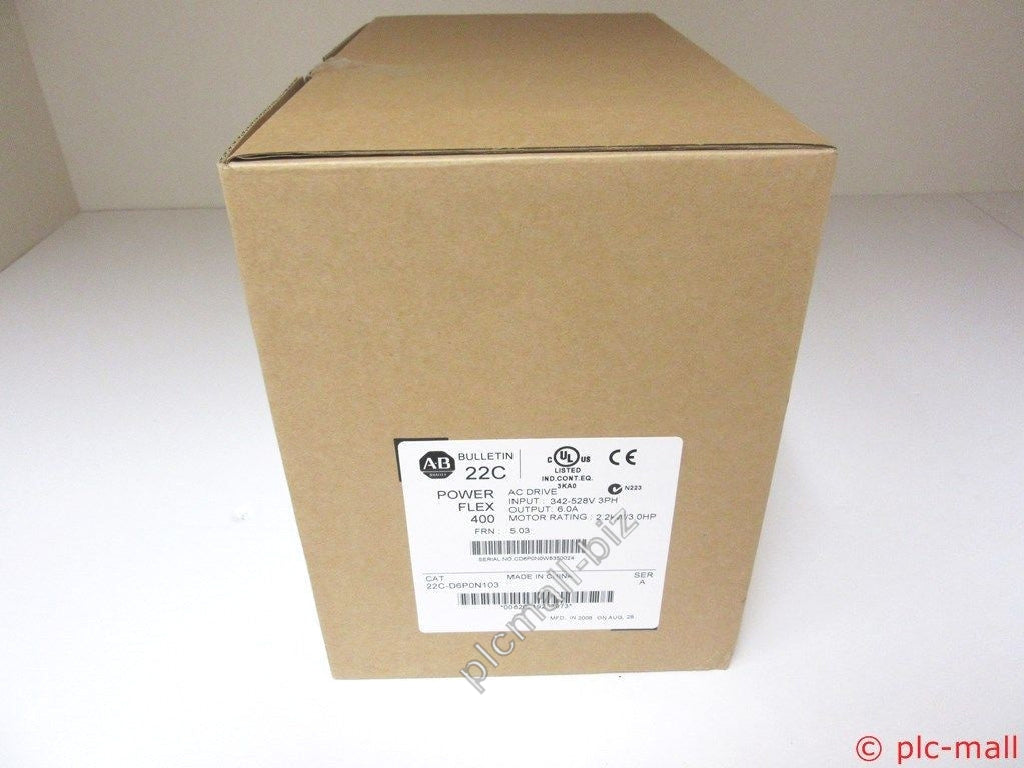 22C-D6P0N103 Allen Bradley PowerFlex 400- 2.2 kW (3 HP) AC Drive Brand new Fast shipping