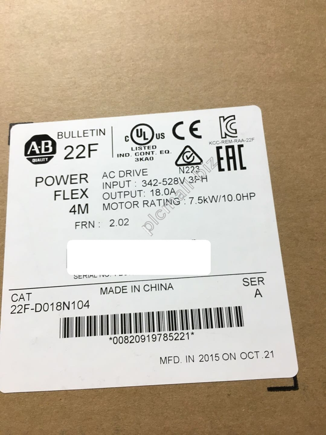 22F-D018N104 Allen Bradley PowerFlex 4M- 7.5 kW (10 HP) AC Drive Brand new Fast shipping