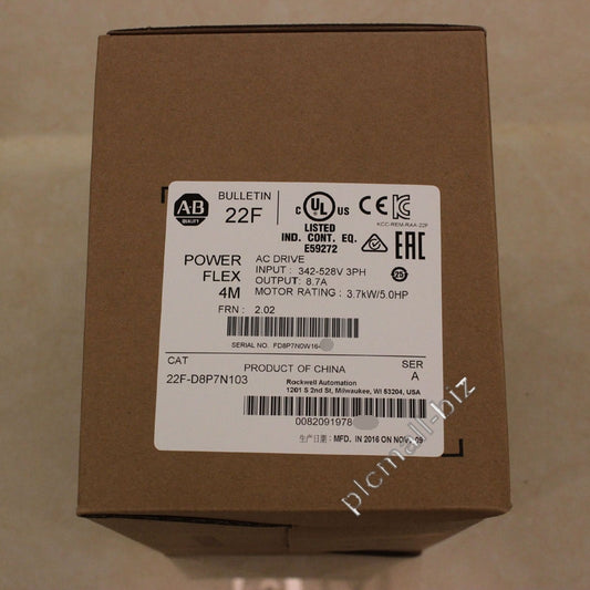 22F-D8P7N103 Allen Bradley PowerFlex 4M-3.7 kW (5 HP) AC Drive Brand new Fast shipping