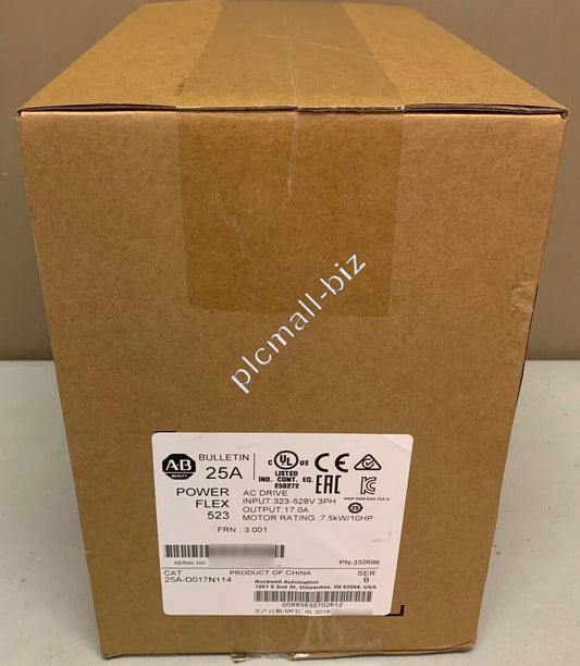 25A-D017N114 Allen Bradley PowerFlex 523 7.5kW (10Hp) AC Drive Brand new Fast shipping