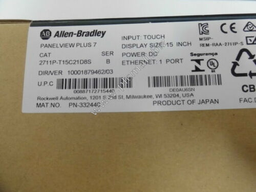 2711P-T15C21D8S  Allen Bradley  PanelView Plus 7 Standard 1500  Brand new Fast shipping