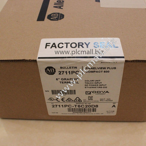 2711PC-T6C20D8  Allen Bradley  Panel View Plus 6 600 Ethernet RS232  Brand new Fast delivery