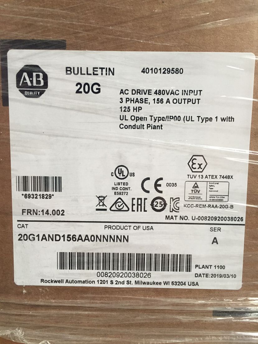 20G1AND156AA0NNNNN Allen-Bradley Frequency converter brand new