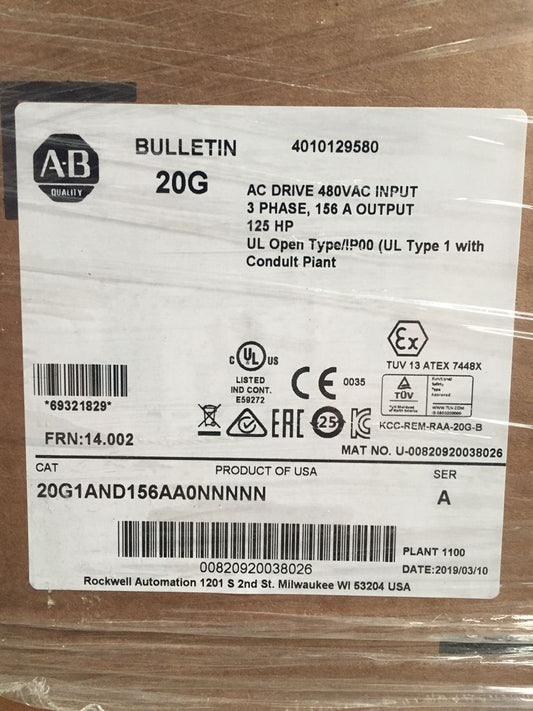 20G1AND156AA0NNNNN Allen-Bradley Frequency converter brand new