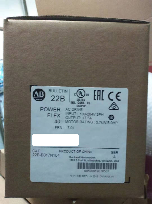 22B-B017N104 Allen-Bradley PowerFlex 40- 3.7 kW (5 HP) AC Drive