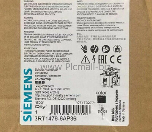 3RT1476-6AP36 Siemens Vacuum Contactor Brand New