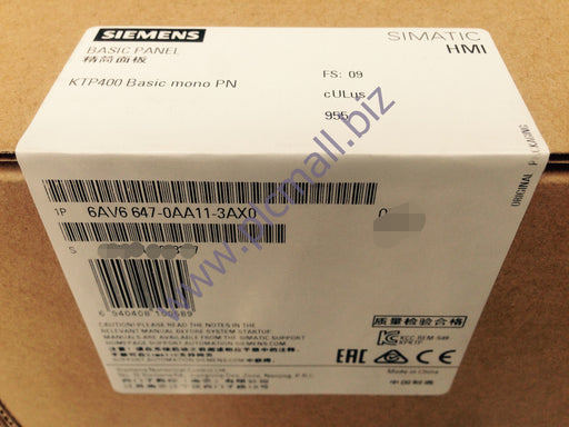 6AV6647-0AA11-3AX0 Siemens SIMATIC HMI KTP400 BASIC MONO PN, BRAND NEW