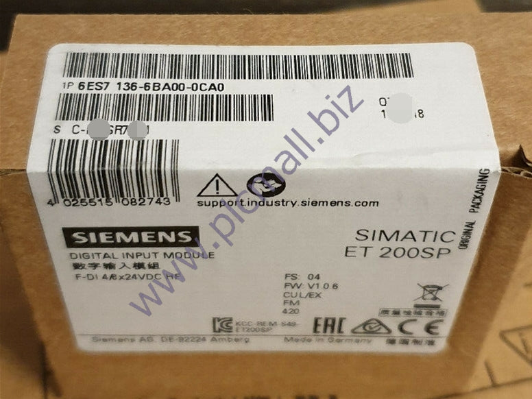 6ES7136-6BA00-0CA0 Siemens SIMATIC DP  ELECTRON  MODULE BRAND NEW
