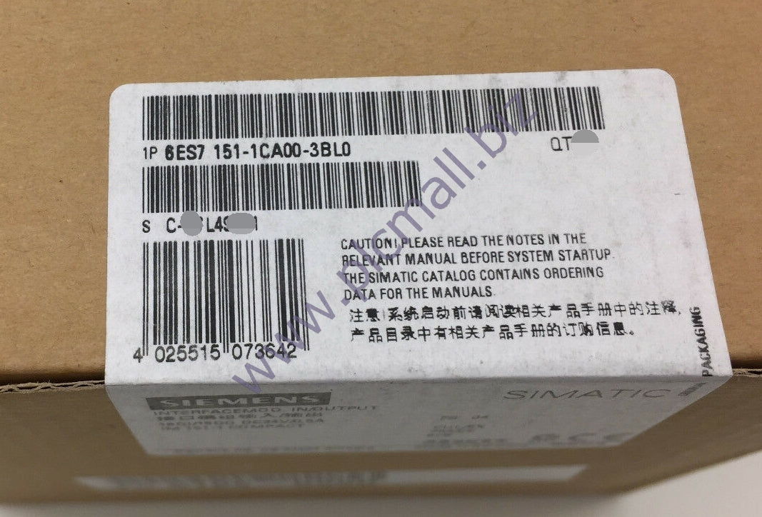 6ES7151-1CA00-3BL0 Siemens  0.5A EXPANDABLE WITH UP TO 12 ET 200S MODULES BRAND NEW