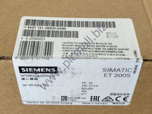 6ES7151-3BB23-0AB0 Siemens SIMATIC DP, INTERFACE MODULE  BRAND NEW