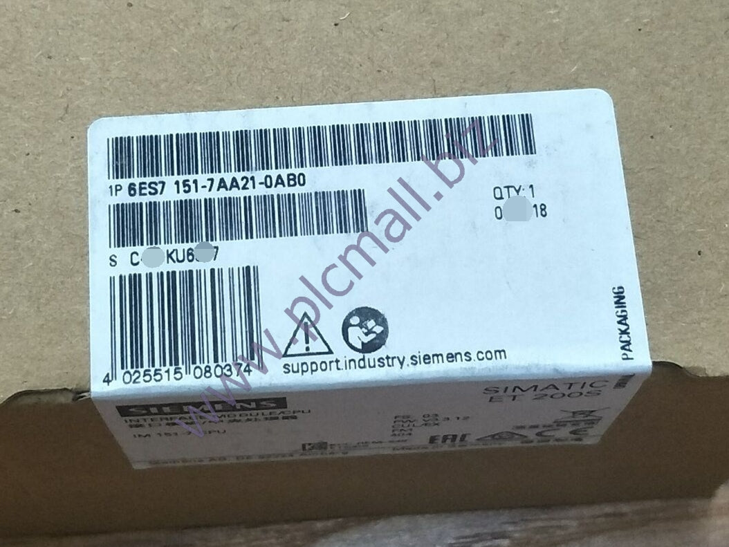 6ES7151-7AA21-0AB0 Siemens SIMATIC DP IM151-7 CPU FOR ET200S BRAND NEW