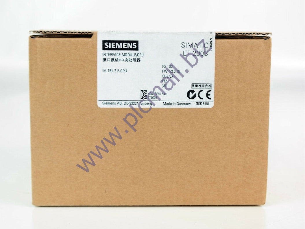 6ES7151-7FA21-0AB0 Siemens IM151-7 F-CPU FOR ET200S, 192KB WORKING MEMORY BRAND NEW