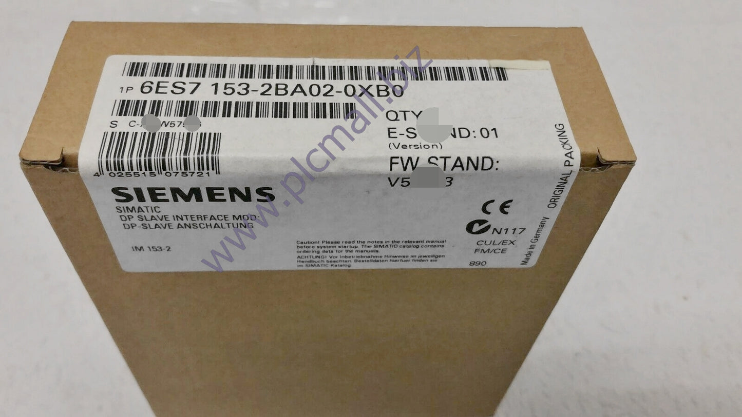 6ES7153-2BA02-0XB0 Siemens SIMATIC DP 12  S7-300 MODULES  WITH REDUNDANCY BRAND NEW