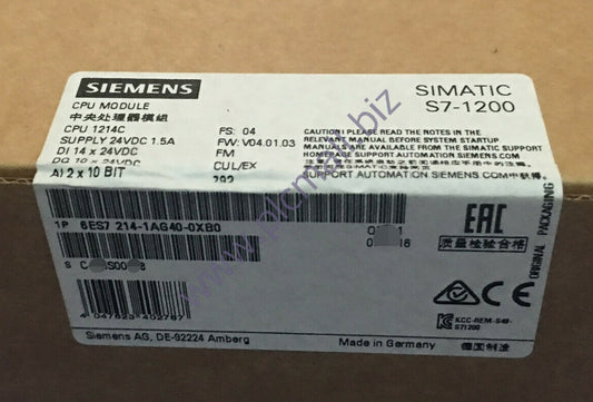 6ES7214-1BG40-0XB0  Siemens  SIMATIC S7-1200, CPU 1214C, COMPACT CPU BRAND NEW