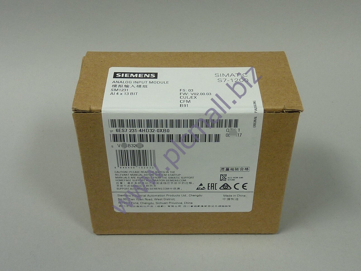 6ES7231-4HD32-0XB0 Siemens  SIMATIC S7-1200  Analog input BRAND NEW