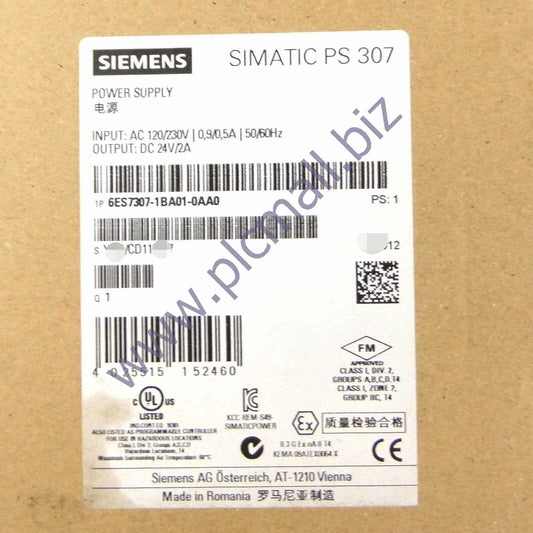 6ES7307-1BA01-0AA0 Siemens  SIMATIC S7-300 stabilized power supply PS307 BRAND NEW