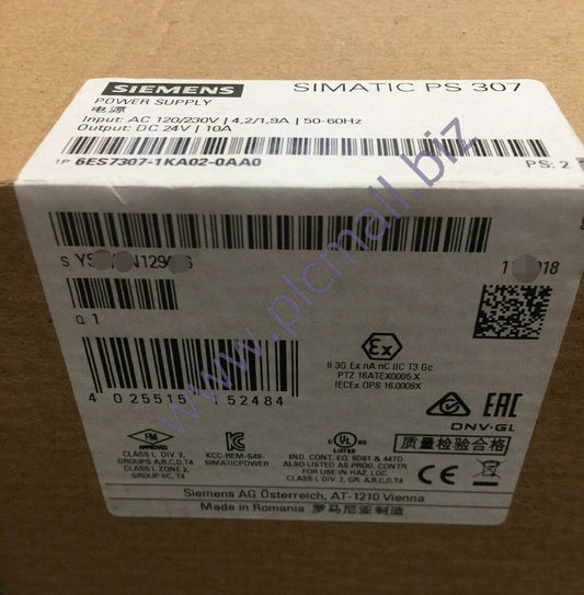 6ES7307-1KA02-0AA0 Siemens SIMATIC S7-300 Regulated power BRAND NEW