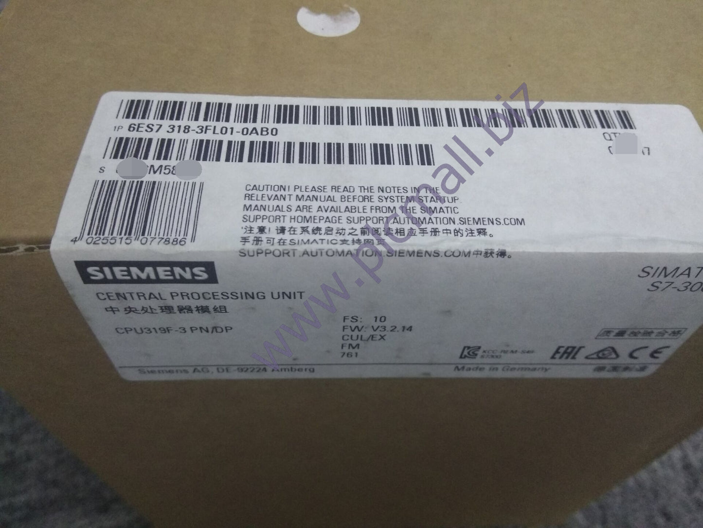 6ES7318-3FL00-0AB0 Siemens SIMATIC S7-300 CPU319F-3 PN/DP  BRAND NEW