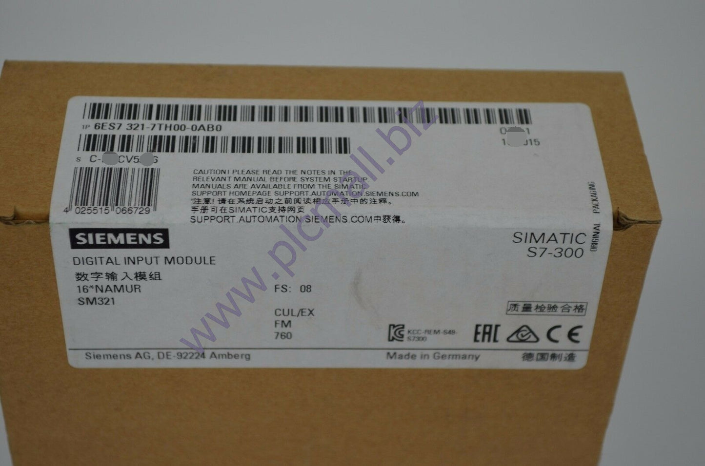 6ES7321-7TH00-0AB0 Siemens SIMATIC S7/PCS7, digital input BRAND NEW
