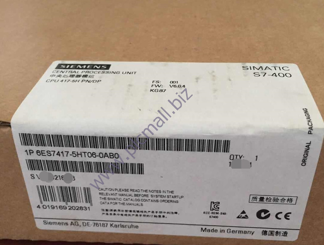 6ES7417-5HT06-0AB0  Siemens  SIMATIC S7-400H central processing BRAND NEW